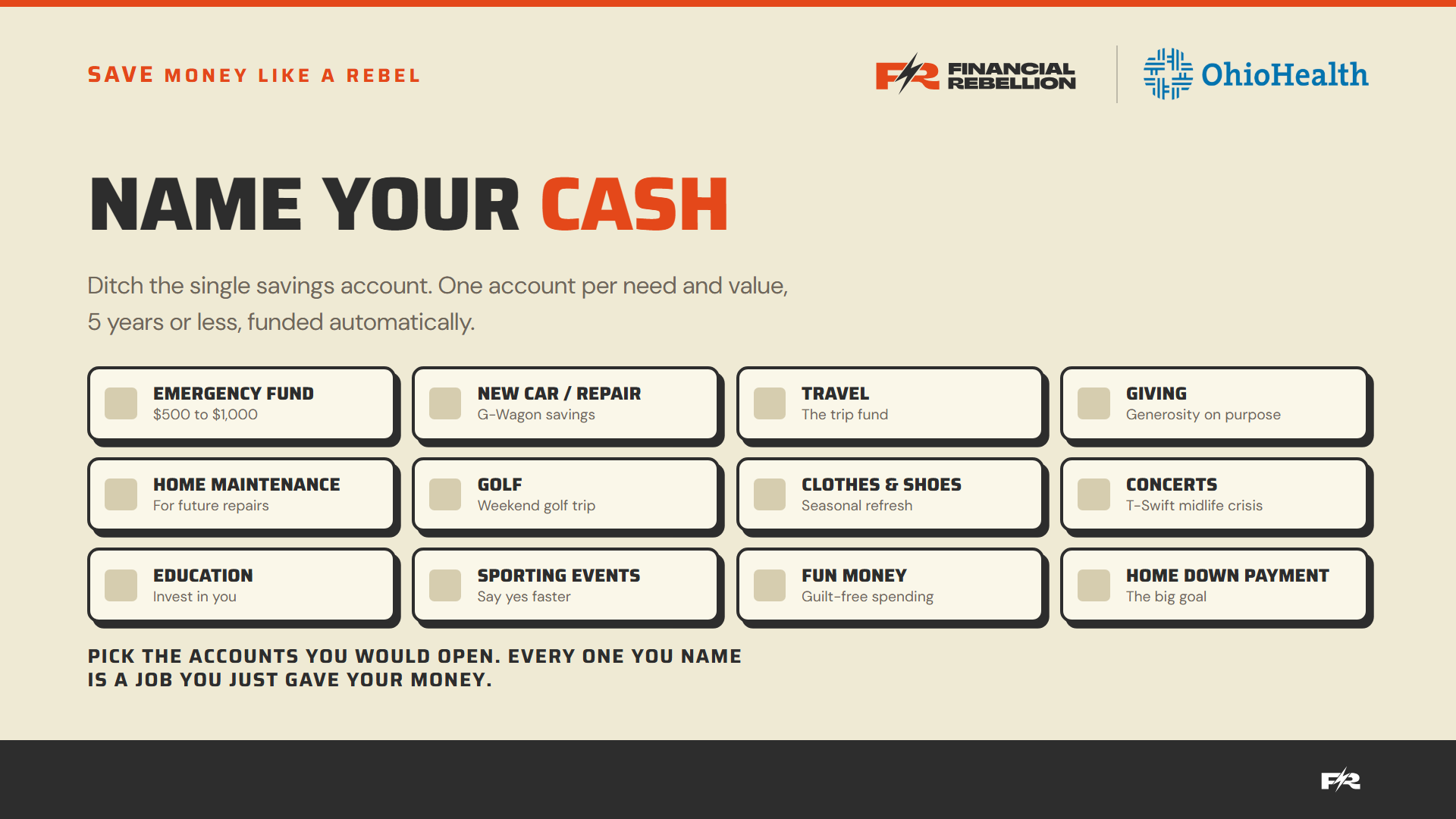 Name your cash